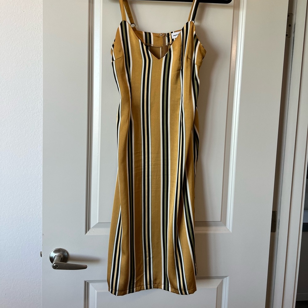 Revolve Yellow Silk Midi